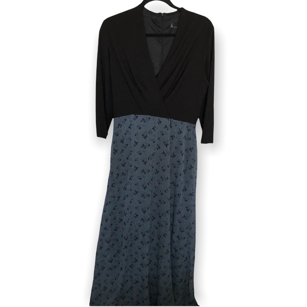 Chetta B 3/4 sleeve maxi floral print dress